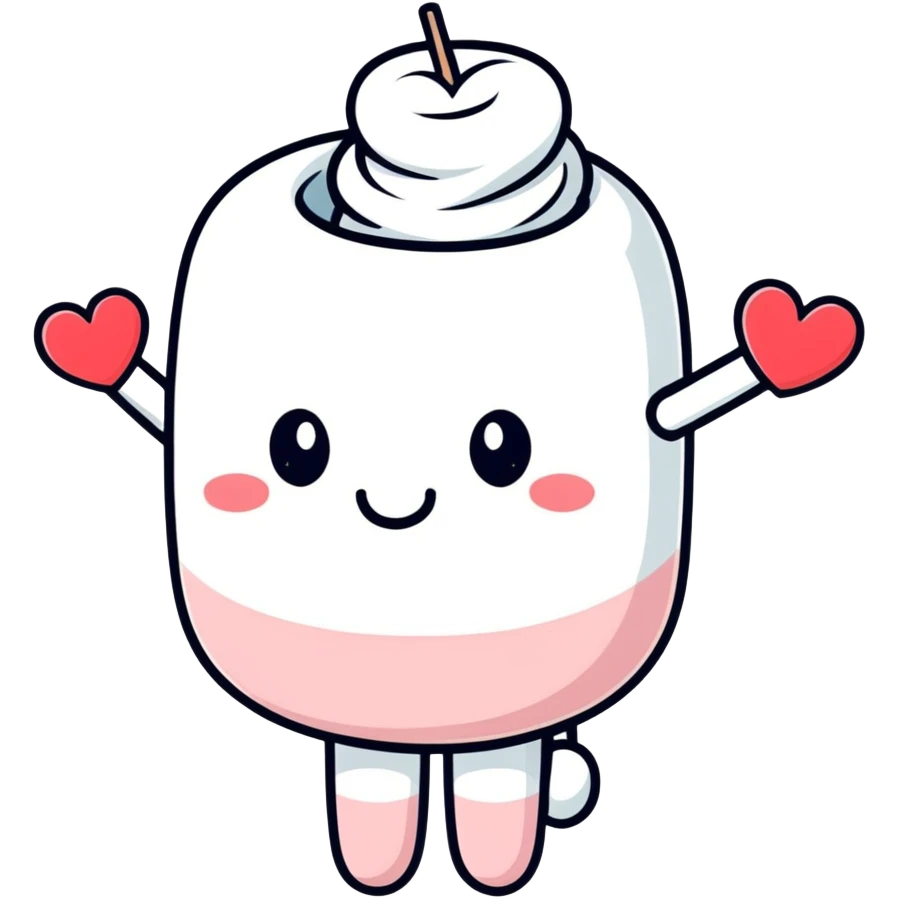 Marshmallow love emoji