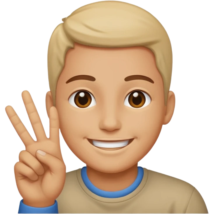 Person showing peace emoji