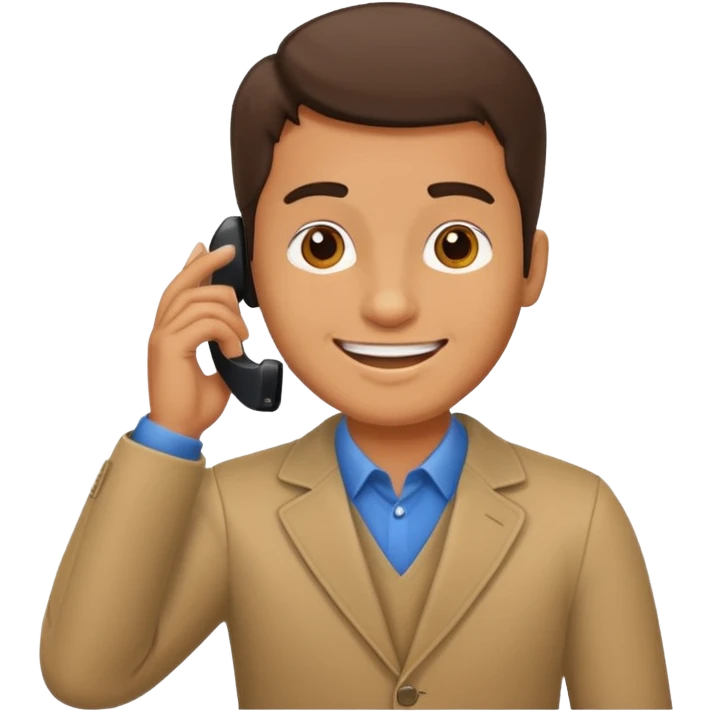 a man talking on mobile phone emoji