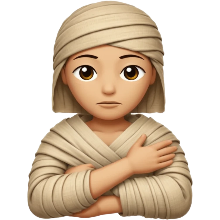 Ancient mummy laying down with arms crossed asleep emoji