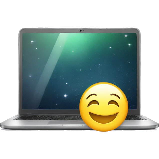 laptop and sparkling emoji
