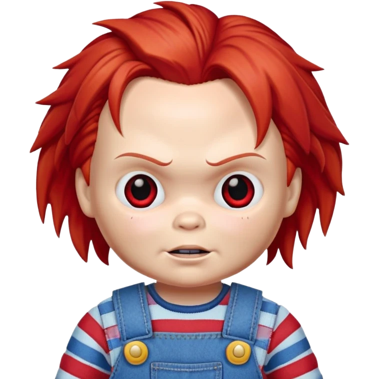 Chucky with a stitched face emoji