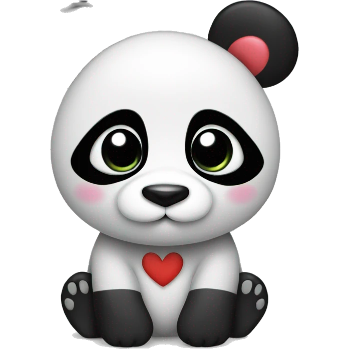 a panda with hearts emoji