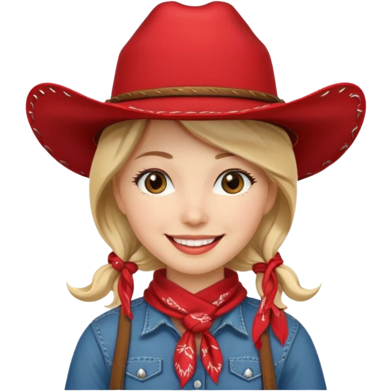 cowgirl with really cool cowgirl hat smiling emoji