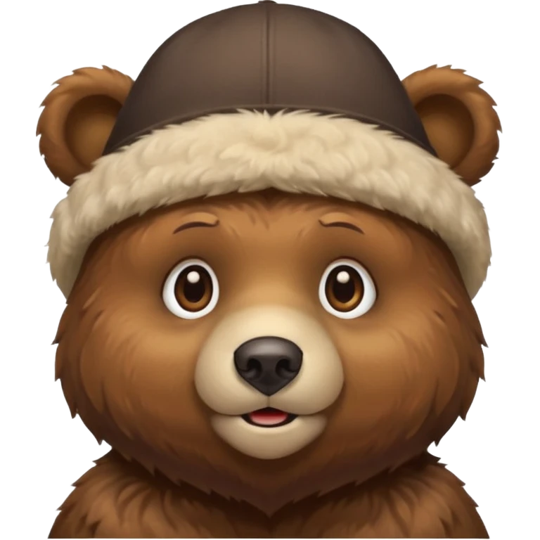 bear with hat cover full head emoji