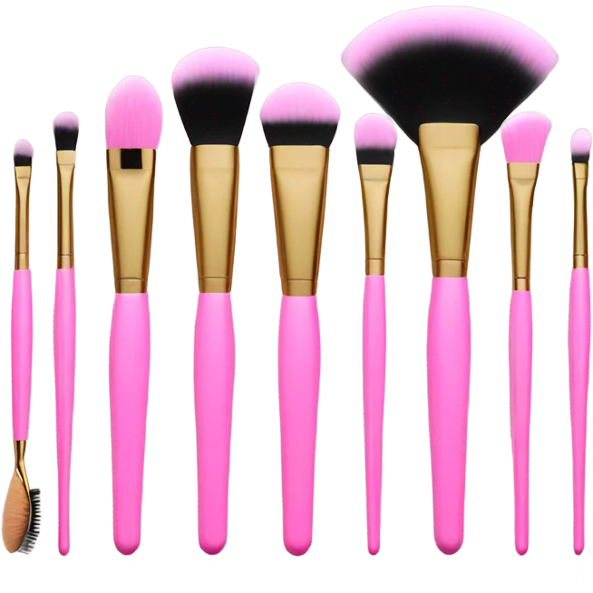 Pink makeup brushes  emoji