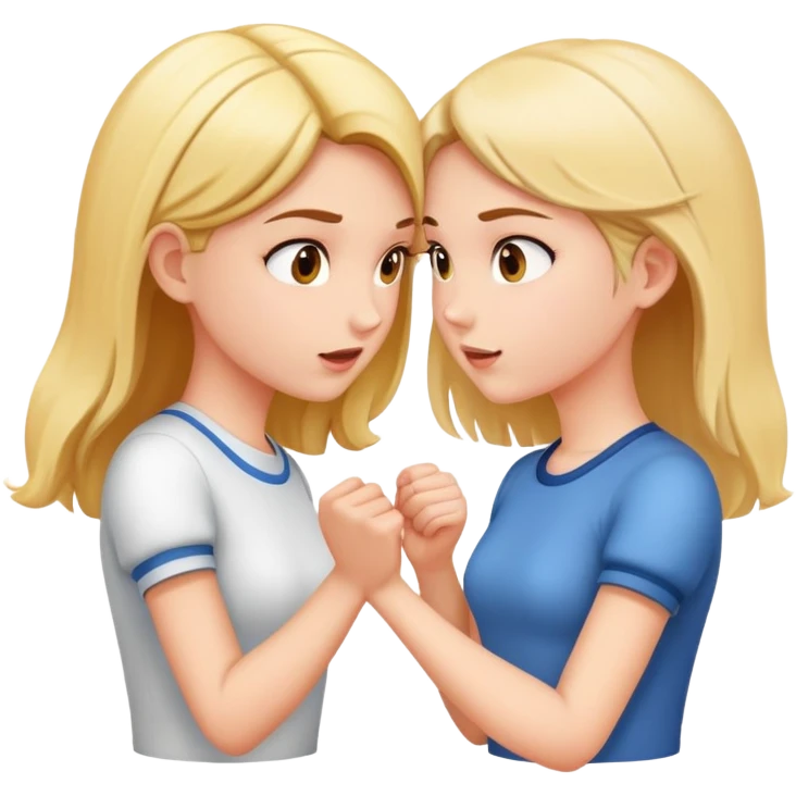 two girls bumping head emoji