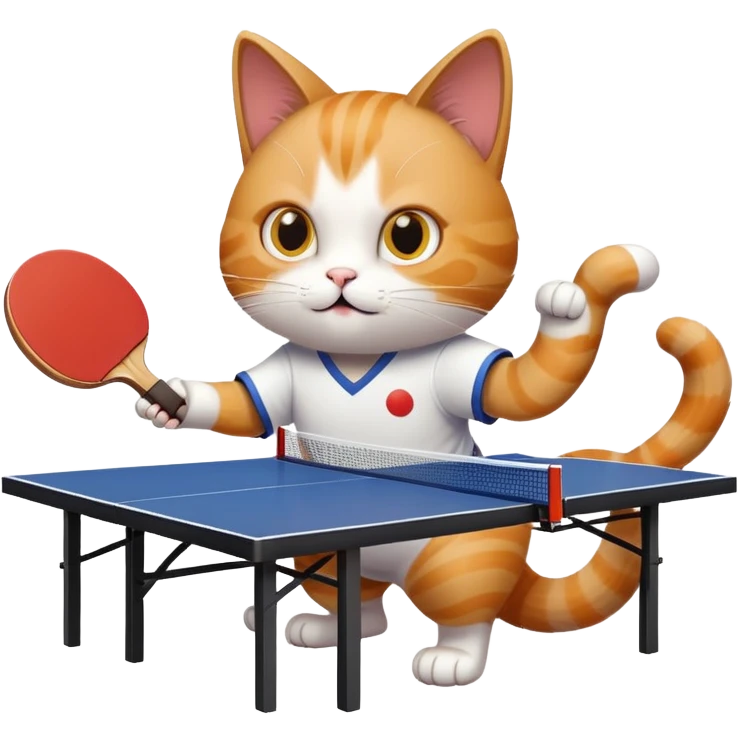 Cat played table tannis emoji