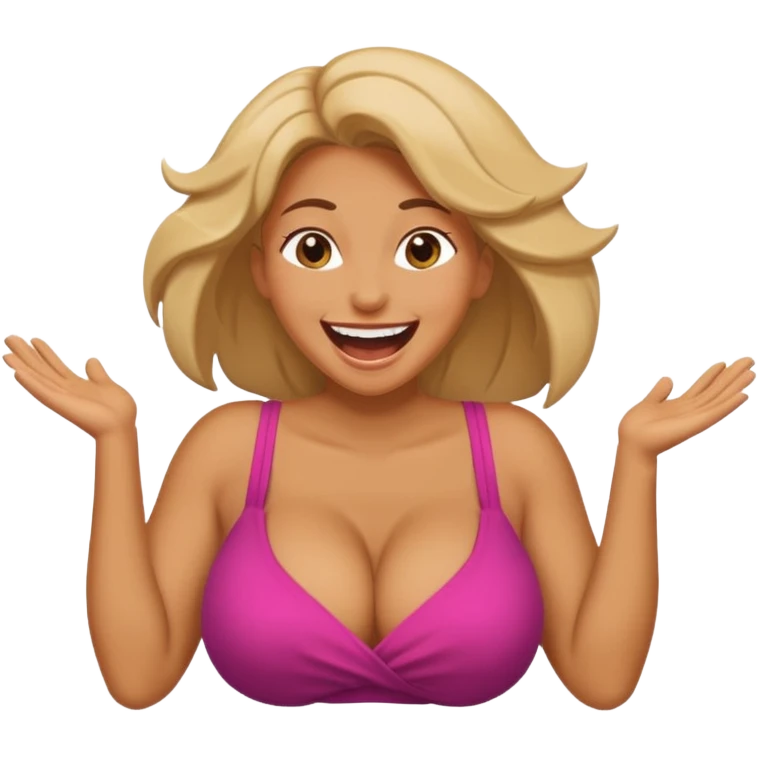 topples woman, big tits emoji