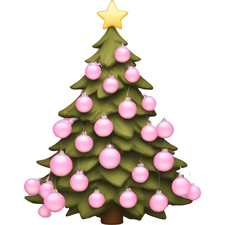 christmas tree with light pink lights and light pink ornaments  emoji