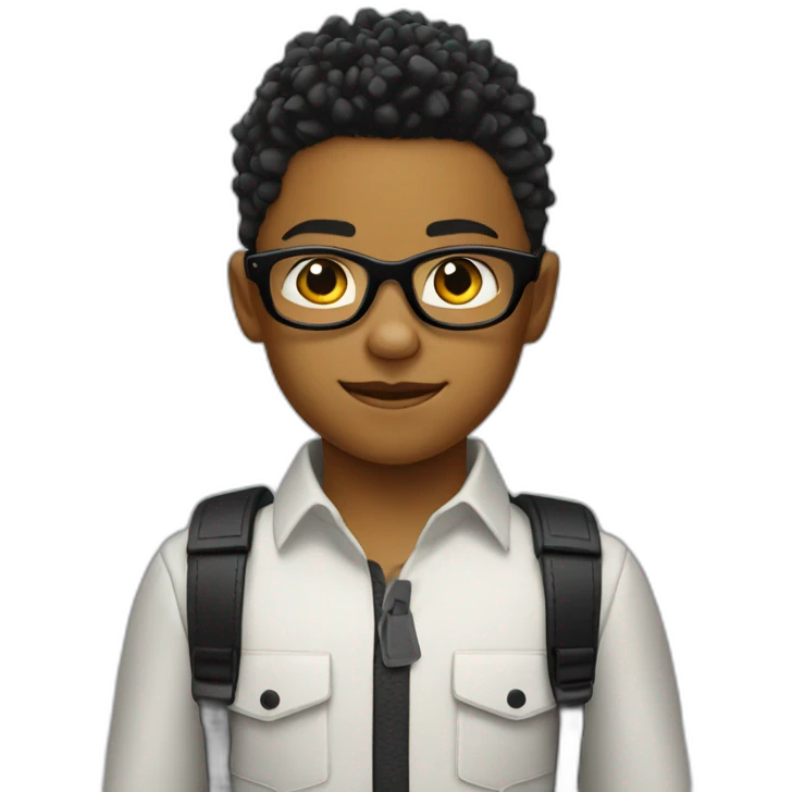 white 8 year old boy with black glasses and blond spikey hair emoji