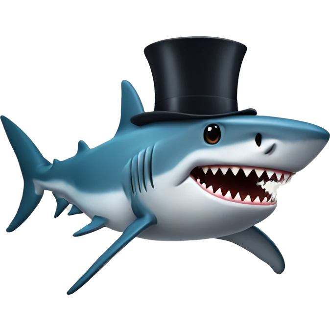 shark with tophat emoji