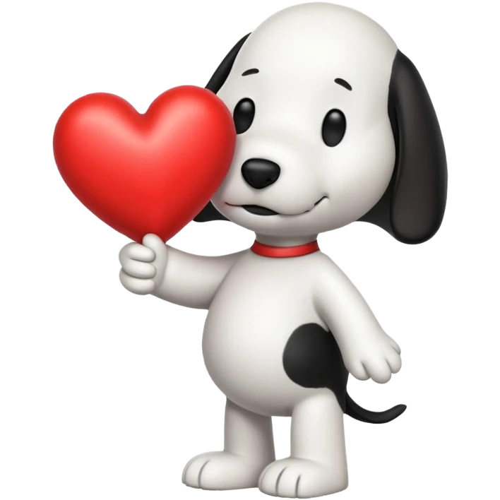 snoopy holding heart emoji