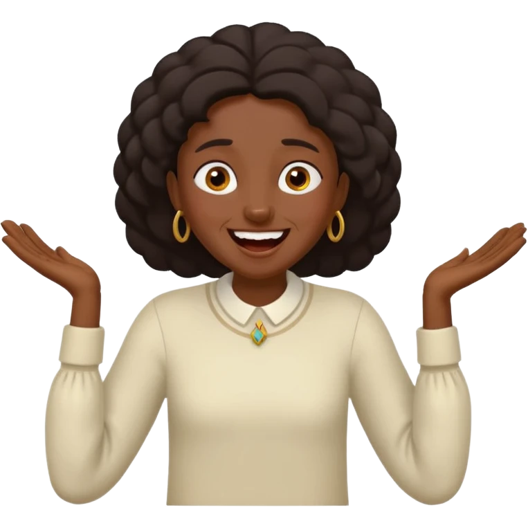 Baiza Ethiopian, dark hair Oldest but immature, no filter, funny Pose: laughing wildly, arms flailing emoji