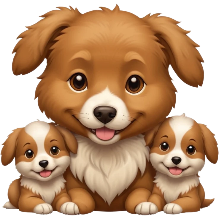 dog with its puppies emoji