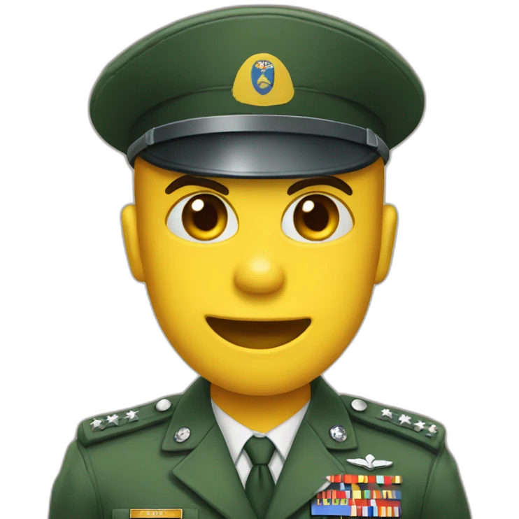 Cryng emoji with military salute emoji