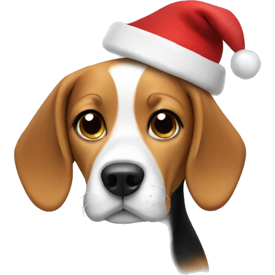 beagle with santa hat emoji