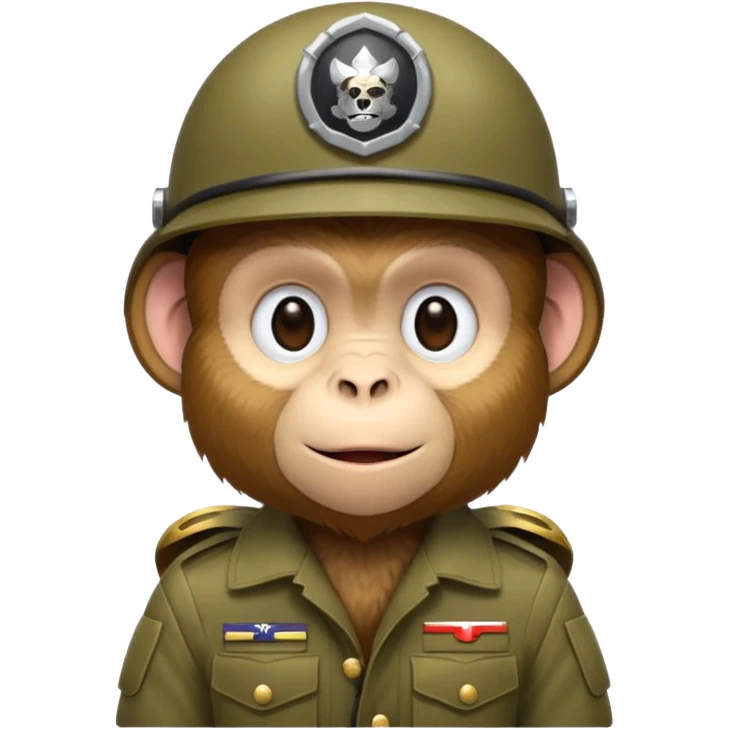A monkey  in a military outfit  emoji