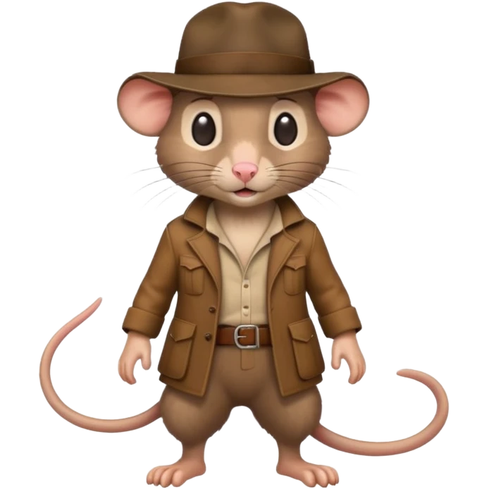🐀 full body rat wearing Indiana jones hat emoji