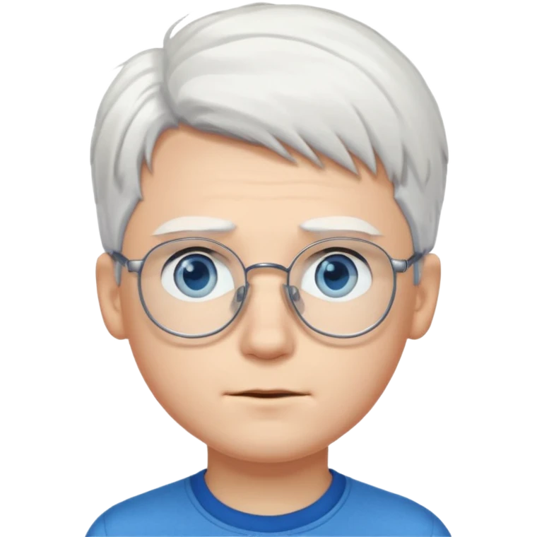 young boy with white hair and glasses emoji