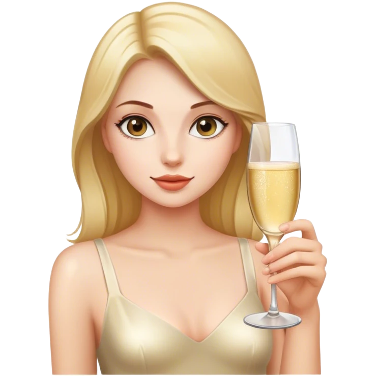 Girl with glass of champagne emoji