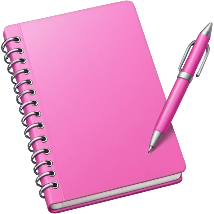 make a notebook with a pen with very girly pink tones. emoji