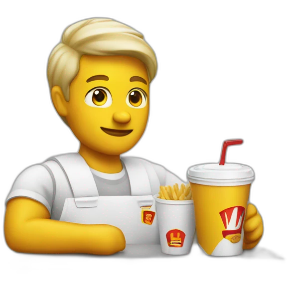  white worker at mcdonalds emoji