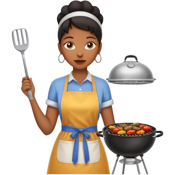 Black woman on grill emoji