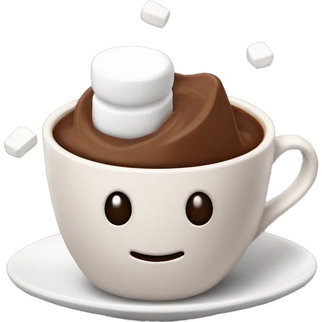 Cocoa with marshmallow in a large mug emoji