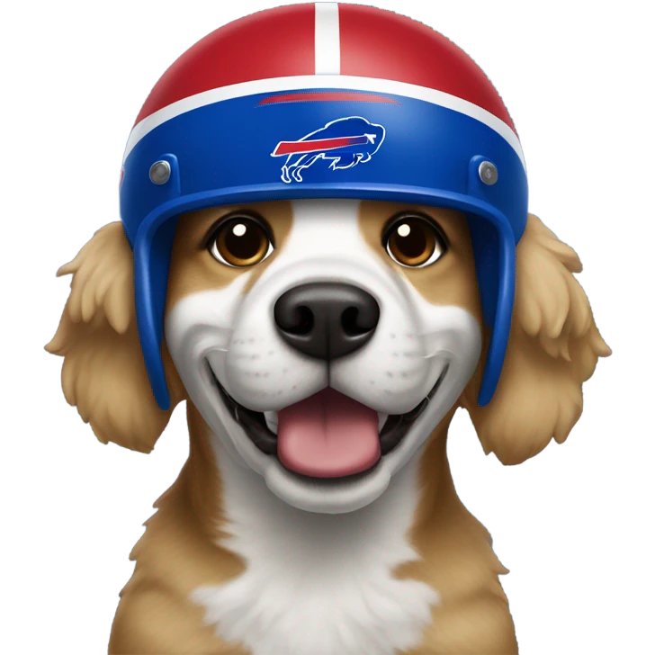 Havanees dog wearing a Buffalo Bills helmet  emoji