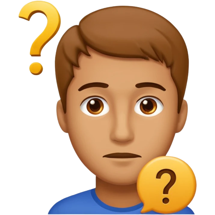 face of a man with a question mark emoji