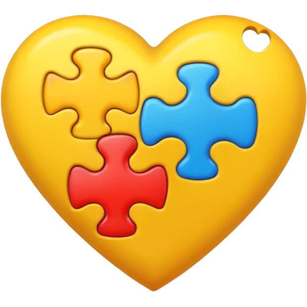 yellow heart with a puzzle piece emoji