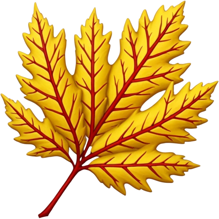 yellow and red cedar leaf  emoji
