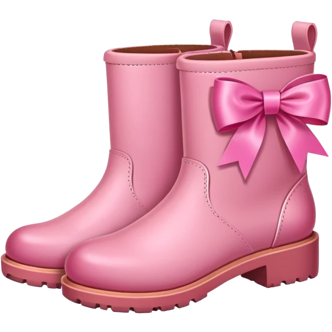 Pink boots with a pink ribbon  emoji