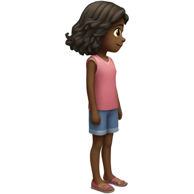 8 year old girl watching the sea emoji