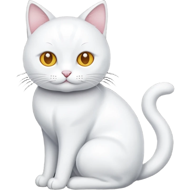A white cat body emoji