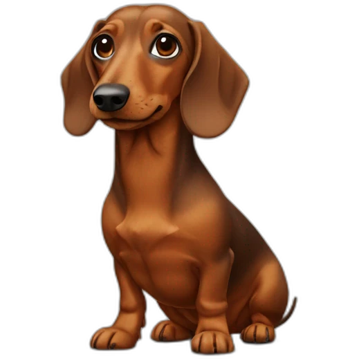Dachshund brown, doctor emoji