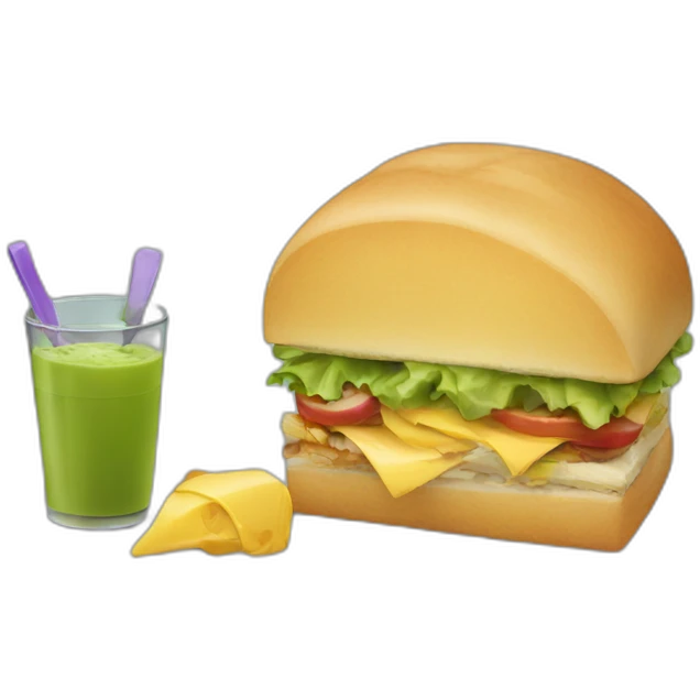 lunch in front of computer emoji