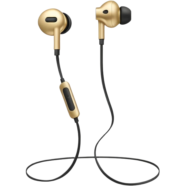 EarPods headphones, gold emoji