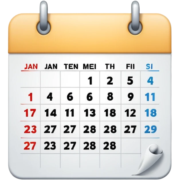 calendar, first page, day 1 emoji