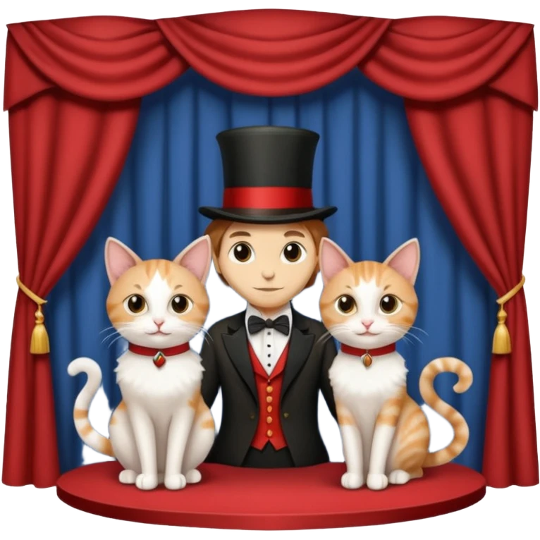 magician couple and their pet cat emoji