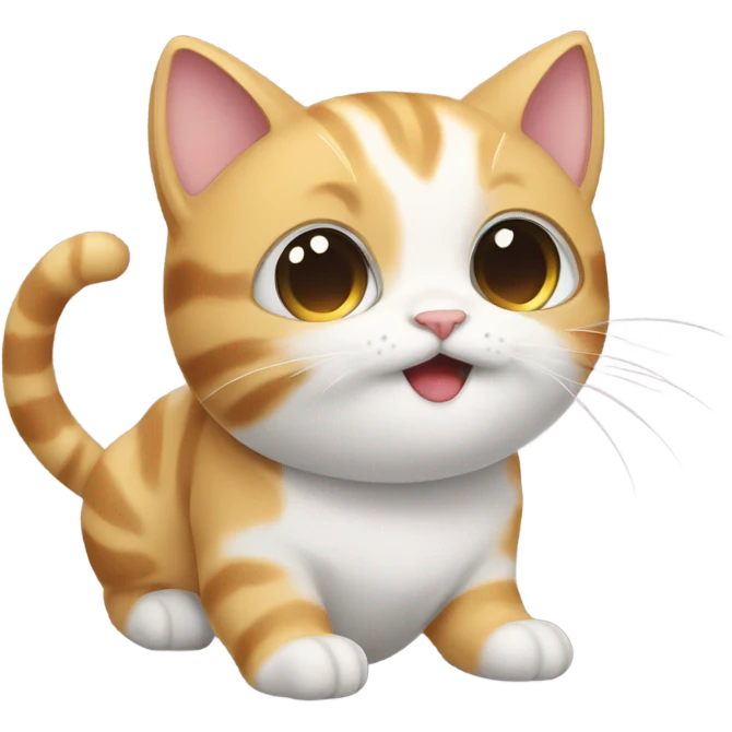 Cute cat with a pow emoji