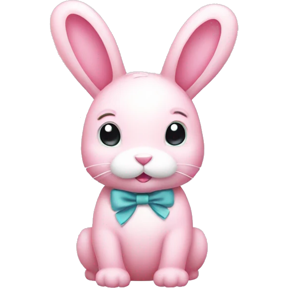 Pink bunny with a white bow emoji