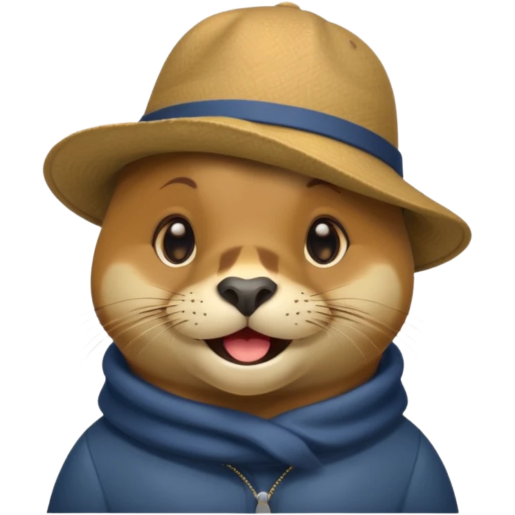 sea ​​lion wearing a hat emoji