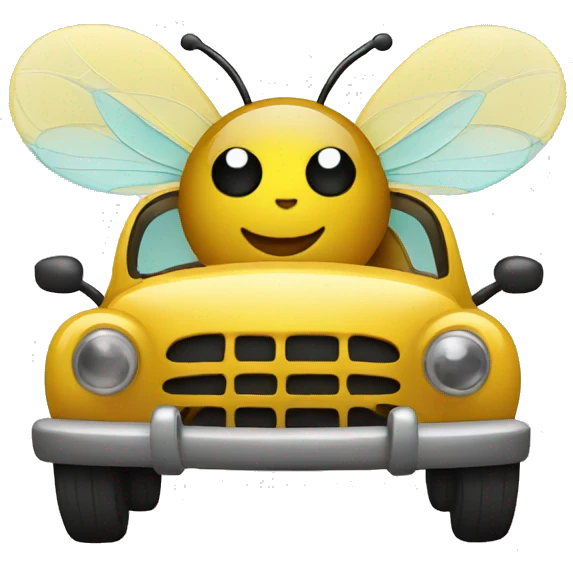 bee inside a car driving  emoji