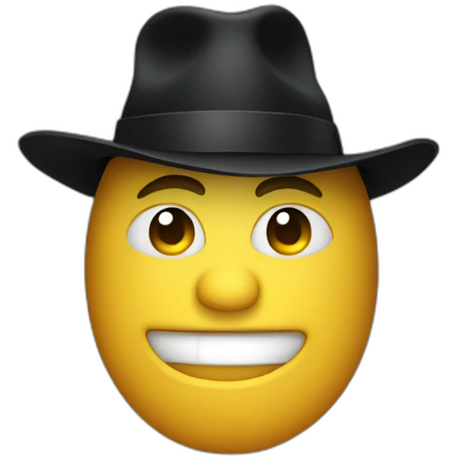Black hat face emoji