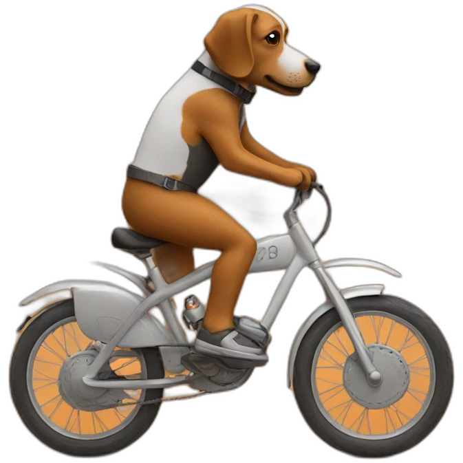 A dog biking in a dessert  emoji