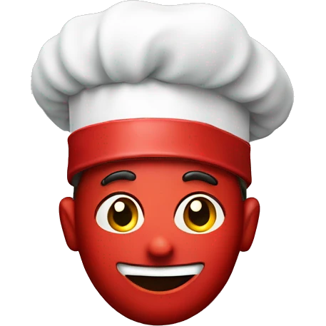 red  chef candy whit face emoji