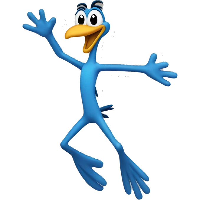 road runner putting arms in the air emoji
