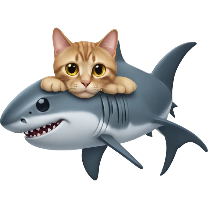 Cat in the shark  emoji
